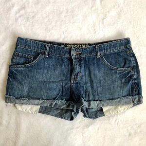 Juniors Mossimo Supply Cuffed Hem Denim Shorts Stretch Size 13